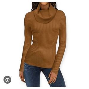 V28 Brown COWL-NECK Sweater Sz.L EUC